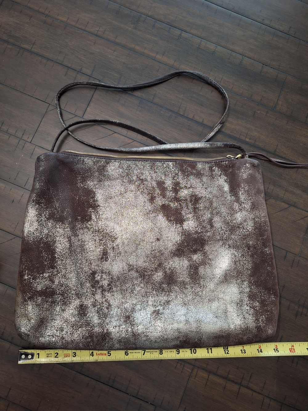 Authentic Hobo Metallic Brown Leather Crossbody Bag